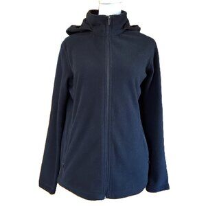 Merrell Women's Black Fleece Full Zip Hooded Jacket Size M Zip Pockets Hoodie
